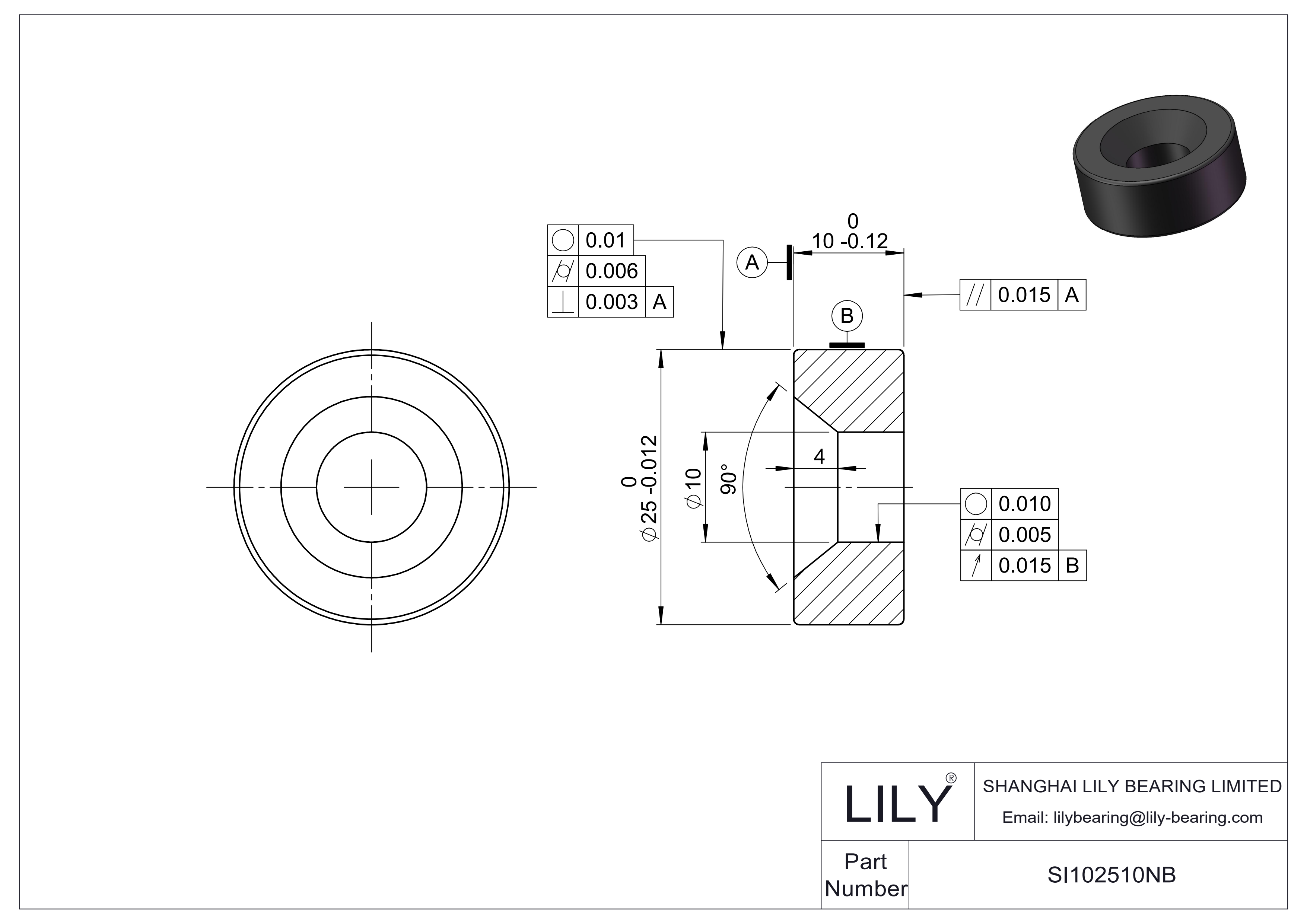 SI102510NB Componentes de nitruro de silicio (Si3N4) cad drawing